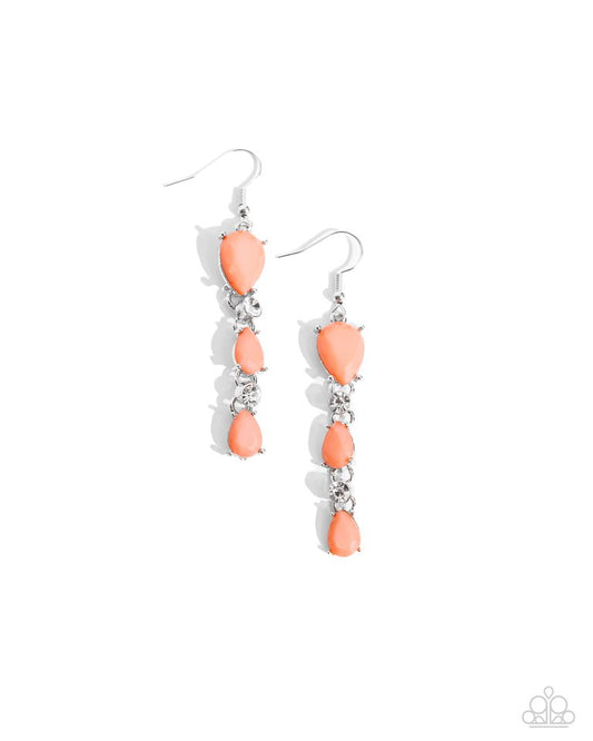 Malibu March - Orange - Paparazzi Earring Image