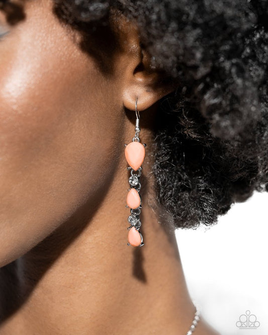 Malibu March - Orange - Paparazzi Earring Image