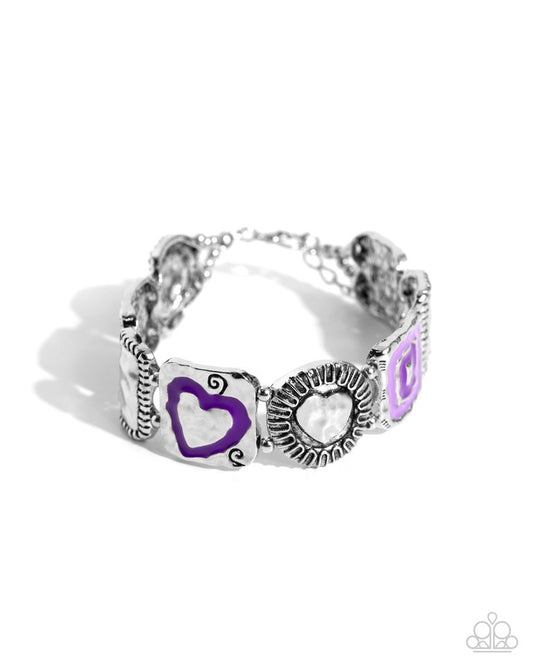 Hammered History - Purple - Paparazzi Bracelet Image