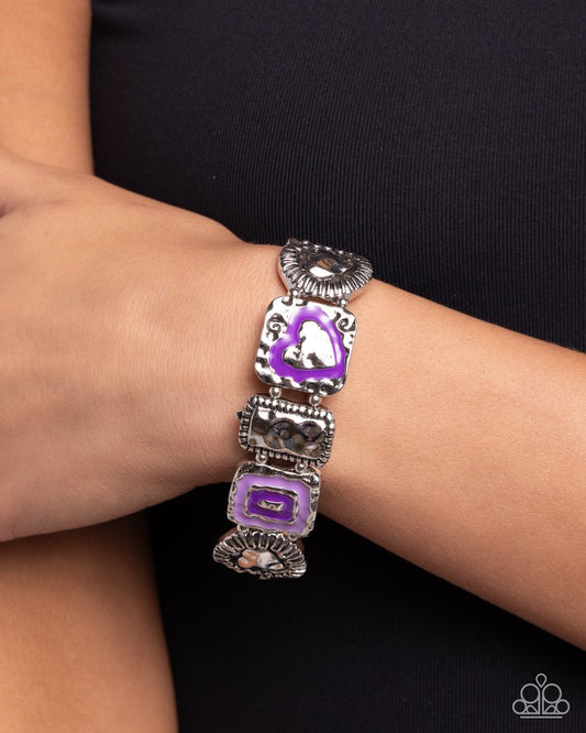 Hammered History - Purple - Paparazzi Bracelet Image