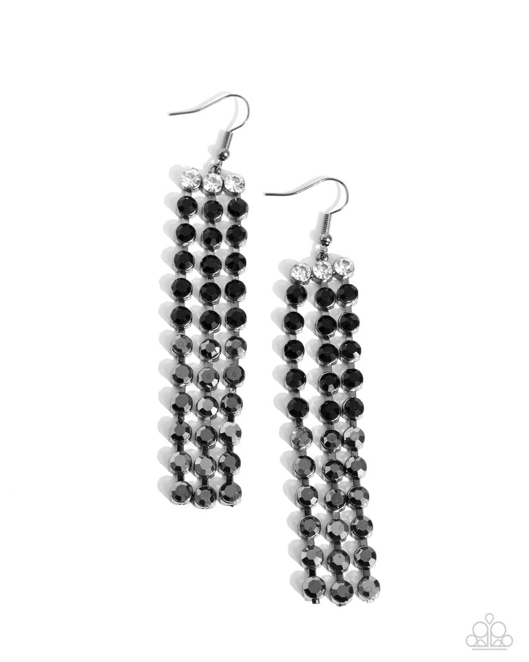 Ombré Occupation - Black - Paparazzi Earring Image