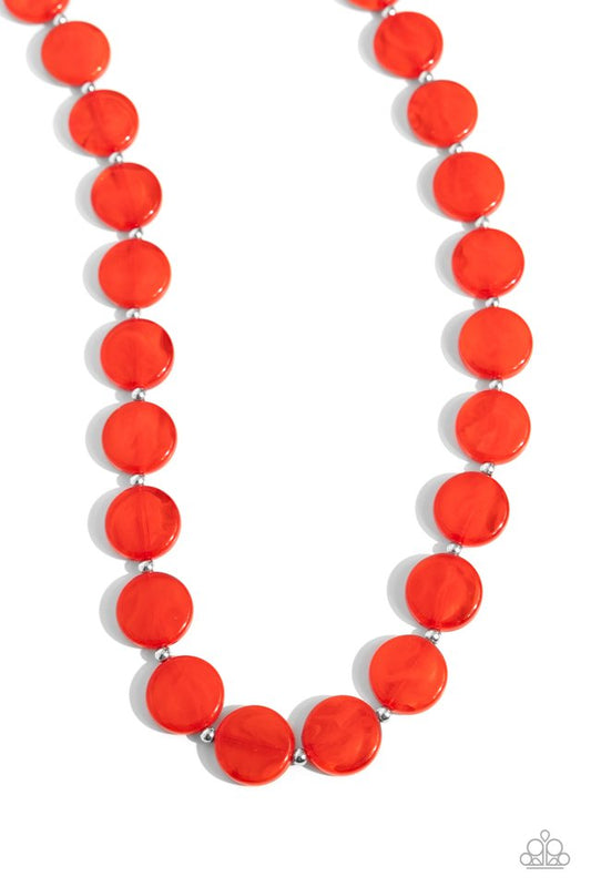 Bright Backdrop - Red - Paparazzi Necklace Image