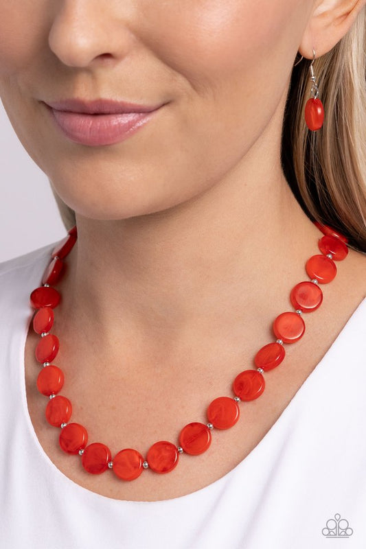 Bright Backdrop - Red - Paparazzi Necklace Image