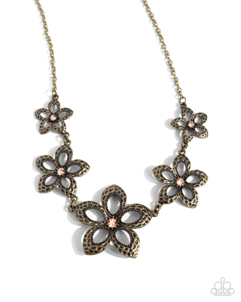 Faithful Florals - Brass - Paparazzi Necklace Image