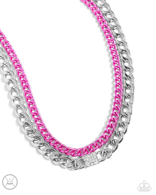 Exaggerated Effort - Pink - Paparazzi Necklace Image