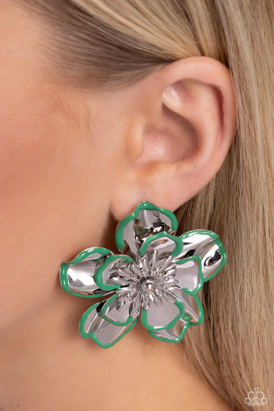 Merry Model - Green - Paparazzi Earring Image