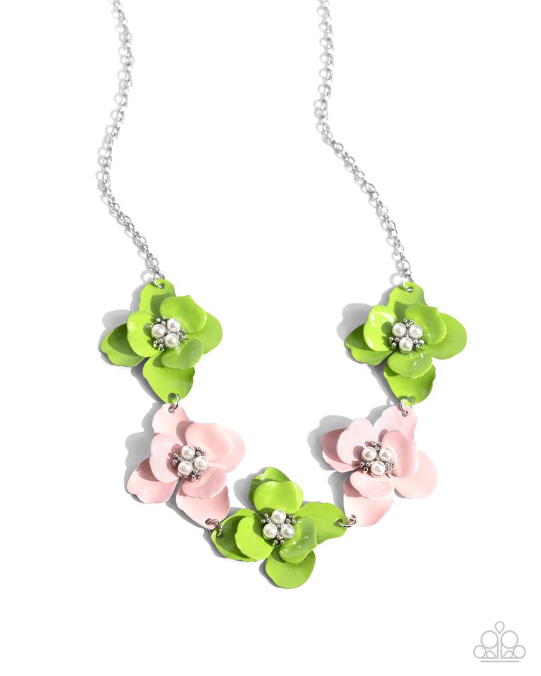 Pastel Pizzazz - Green - Paparazzi Necklace Image