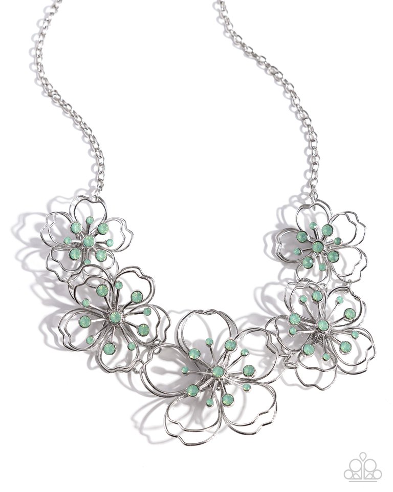 Wiry Wallflowers - Green - Paparazzi Necklace Image