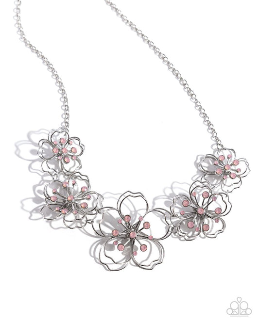 Wiry Wallflowers - Pink - Paparazzi Necklace Image