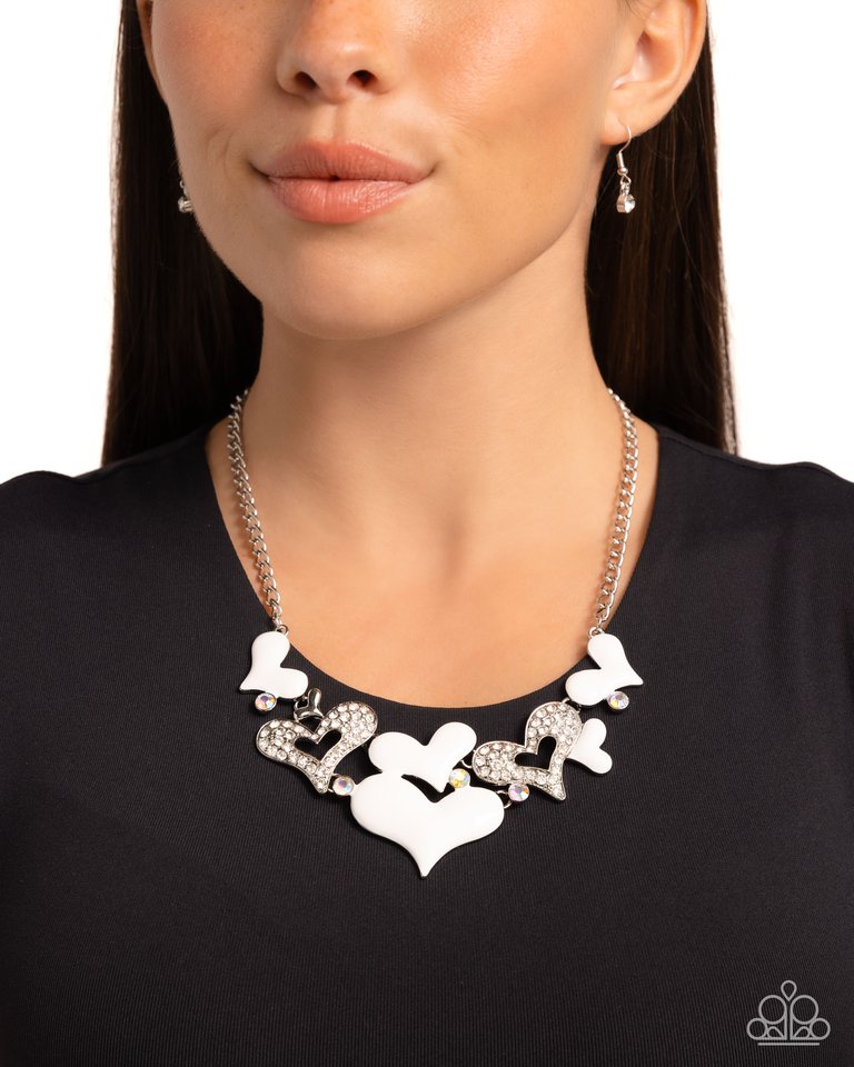 Room in My Heart for More - White - Paparazzi Necklace Image