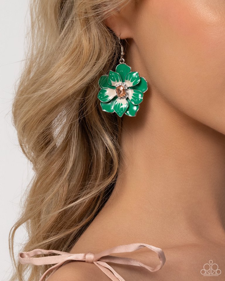 Tropical Treasure - Green - Paparazzi Earring Image