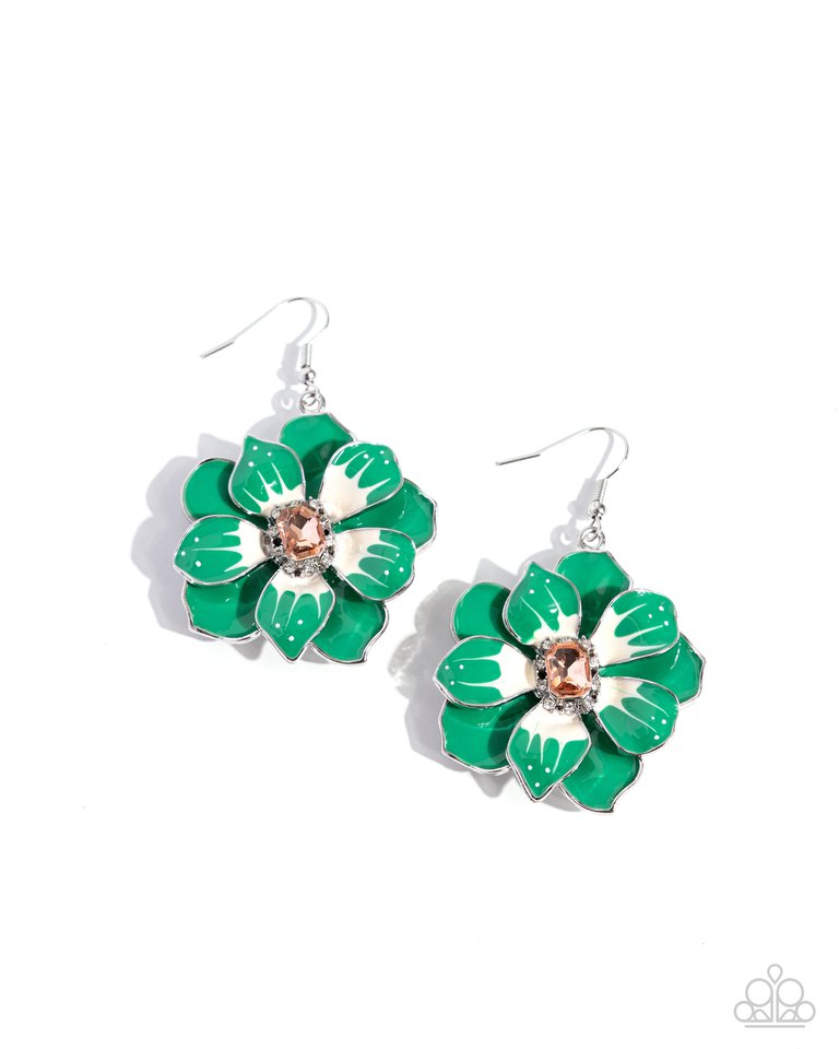 Tropical Treasure - Green - Paparazzi Earring Image