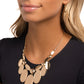 Hammered Horoscope - Gold - Paparazzi Necklace Image