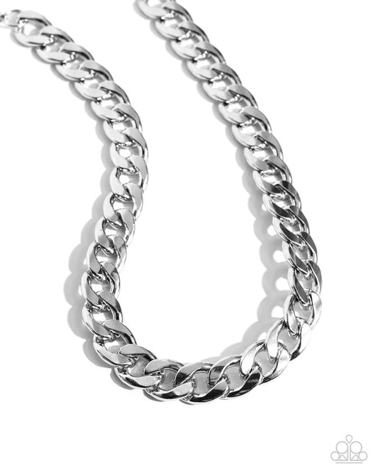 Action CURB - Silver - Paparazzi Necklace Image