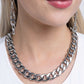 Action CURB - Silver - Paparazzi Necklace Image