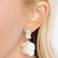 Stacked Sprigs - White - Paparazzi Earring Image