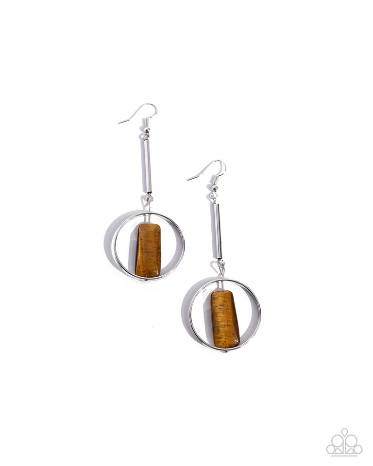 Serendipitous Stones - Brown - Paparazzi Earring Image