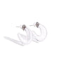 Clear Charm - White - Paparazzi Earring Image