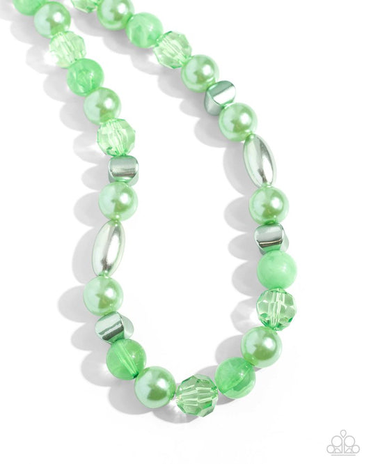 Plentiful Pearls - Green - Paparazzi Necklace Image