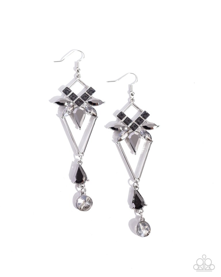 Shoulder-Dusting Shimmer - Silver - Paparazzi Earring Image