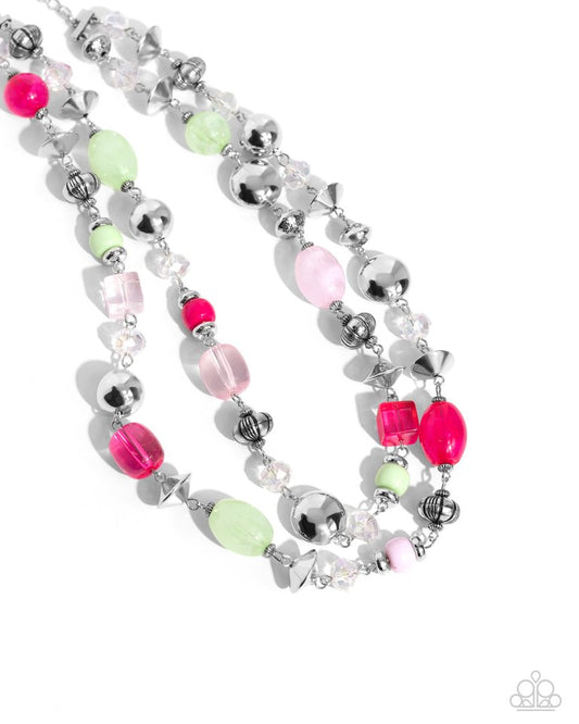 Playful Past - Pink - Paparazzi Necklace Image