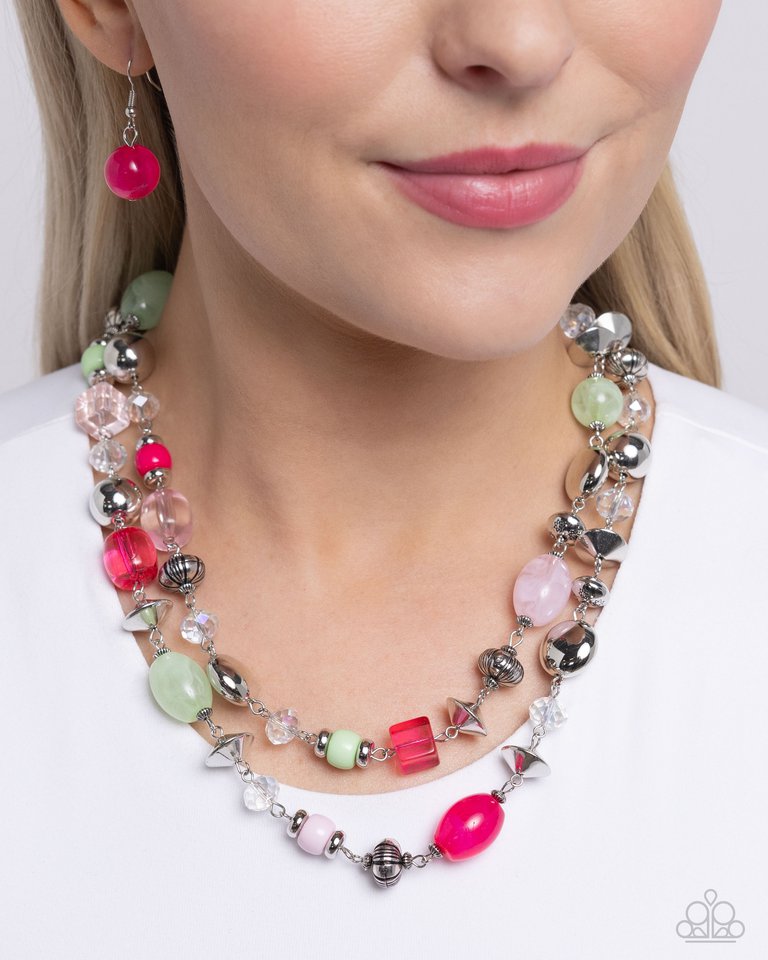 Playful Past - Pink - Paparazzi Necklace Image