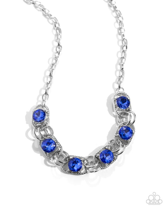 Serrated Sensation - Blue - Paparazzi Necklace Image