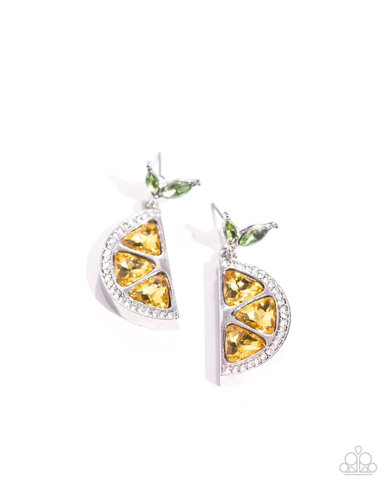 Lady Lemon - Yellow - Paparazzi Earring Image