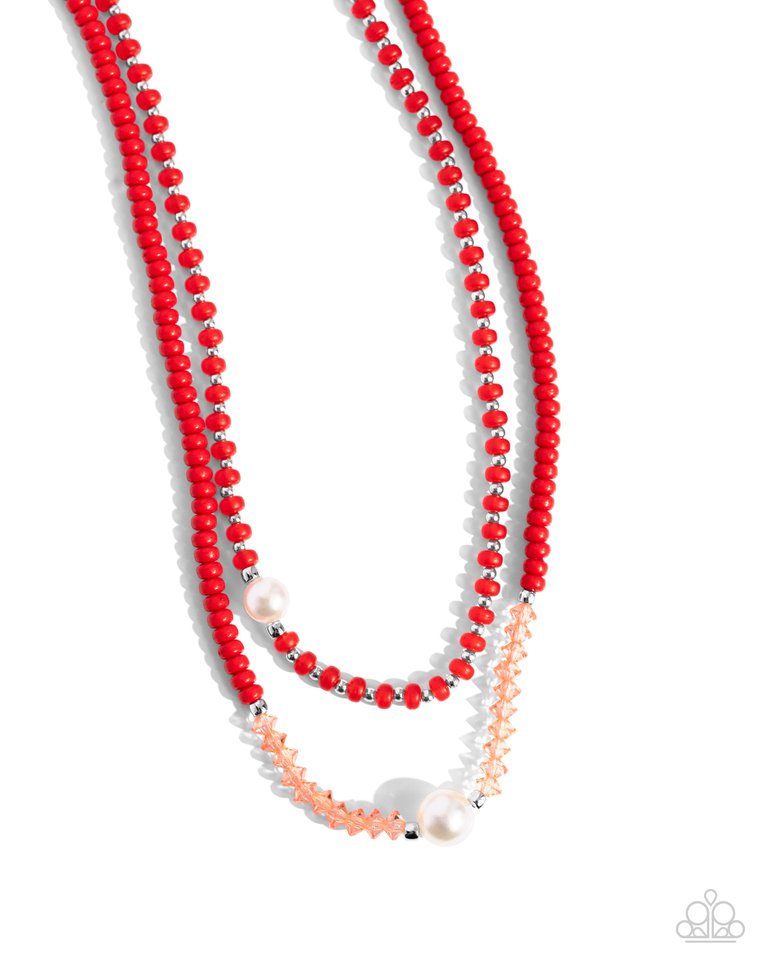 Multicolored Masquerade - Red - Paparazzi Necklace Image