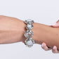 Hammered High - White - Paparazzi Bracelet Image