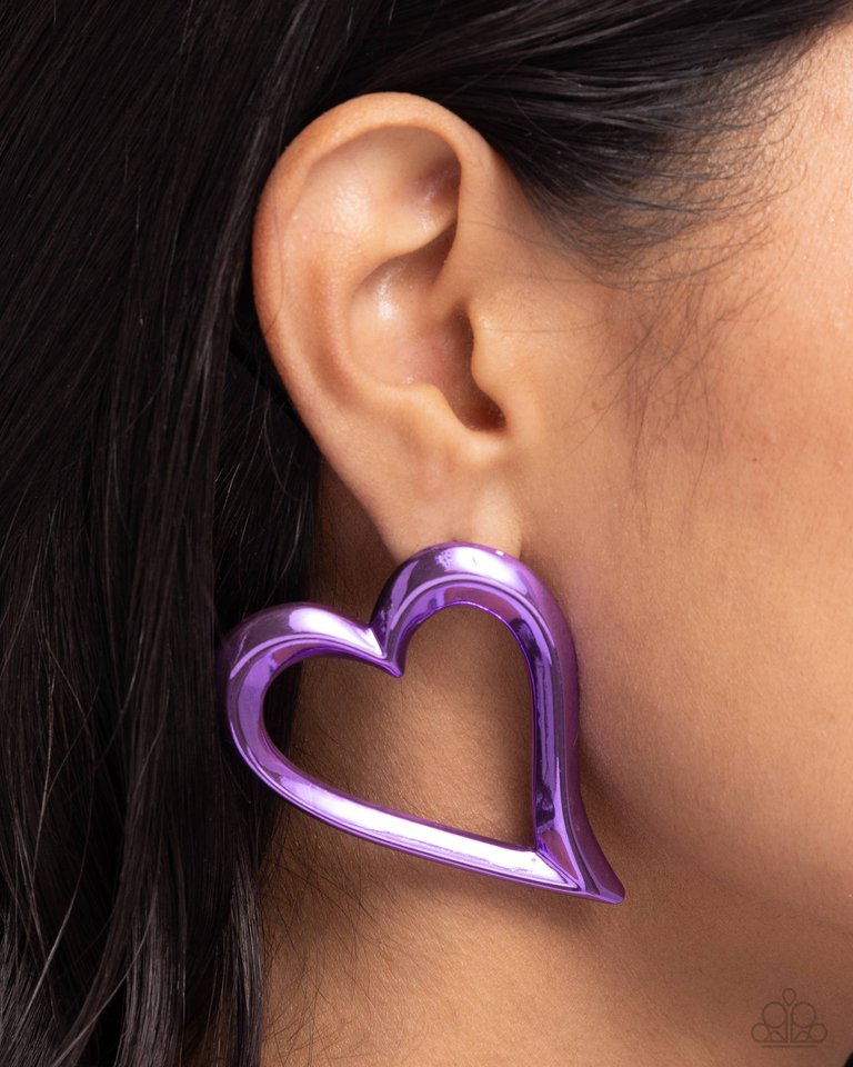 Admirable Acclaim - Purple - Paparazzi Earring Image