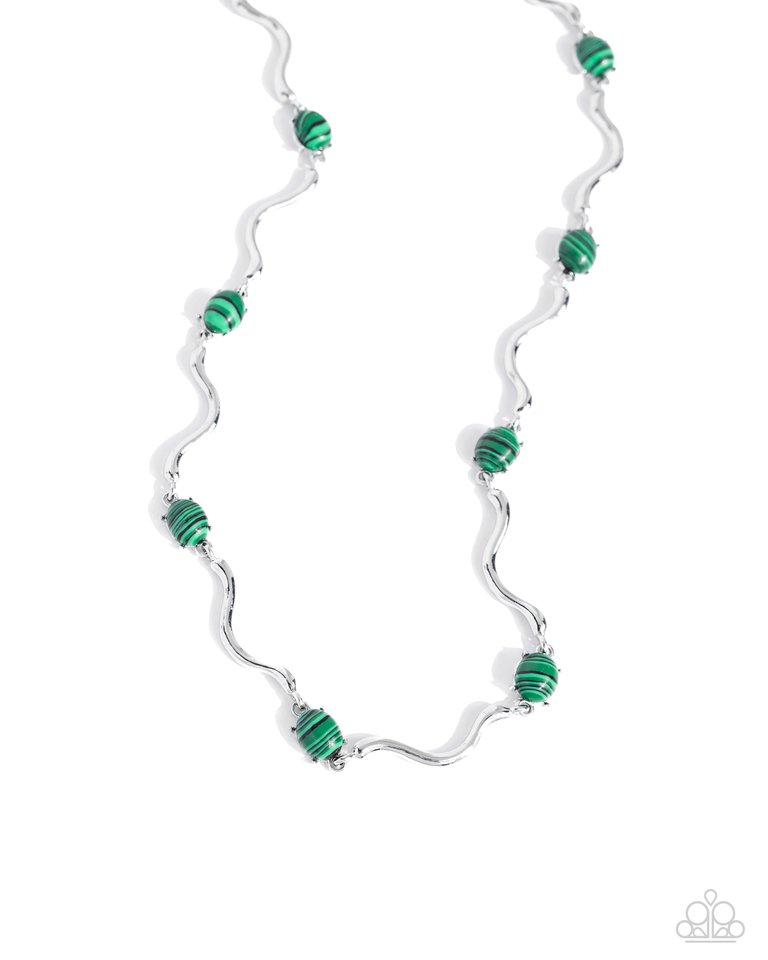 Striped Season - Green - Paparazzi Necklace Image