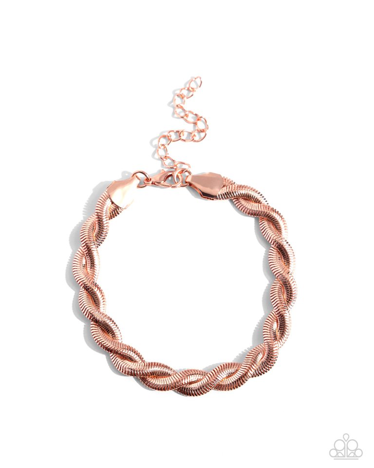 Tasteful Twists - Copper - Paparazzi Bracelet Image