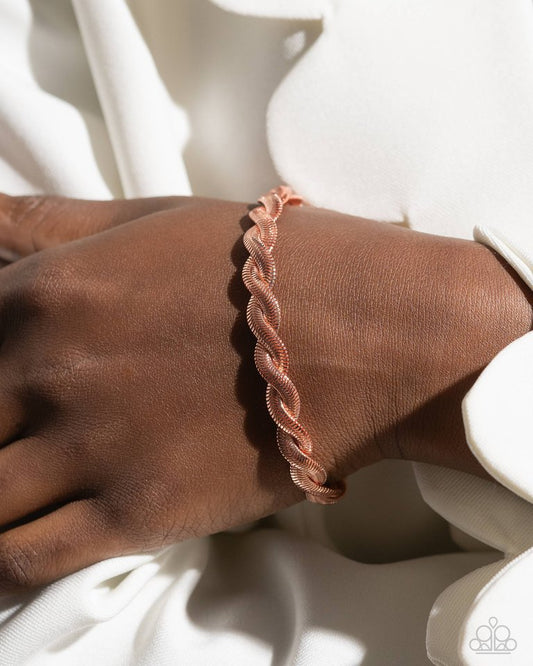 Tasteful Twists - Copper - Paparazzi Bracelet Image