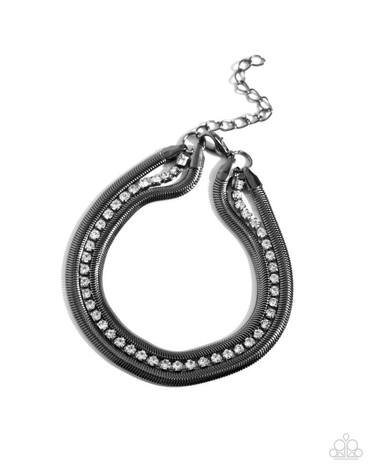 A SQUARE Treasure - Black - Paparazzi Bracelet Image