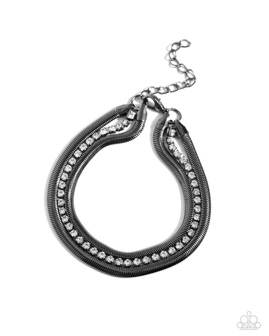 A SQUARE Treasure - Black - Paparazzi Bracelet Image