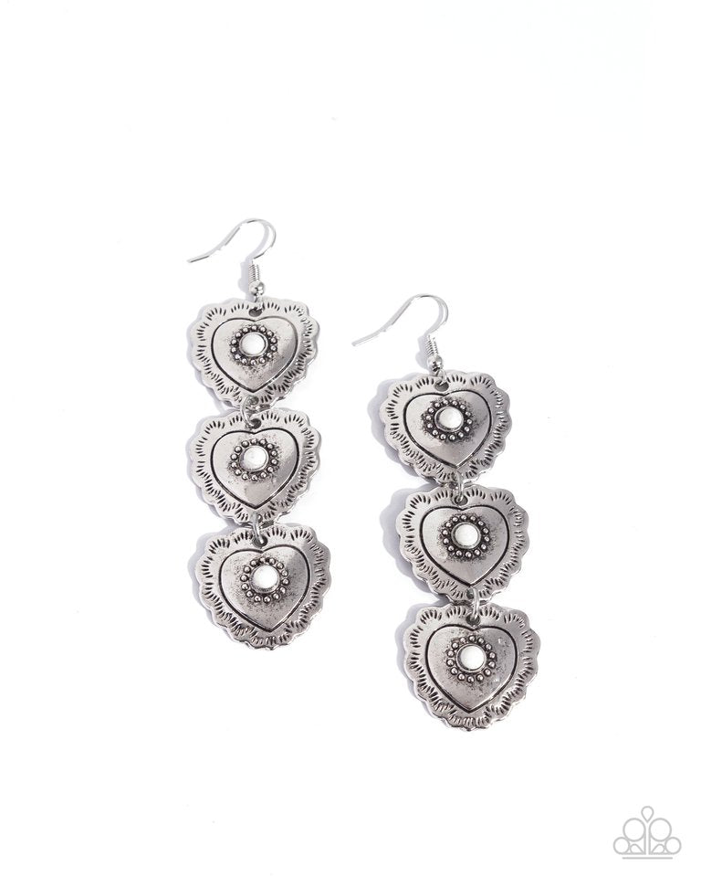 Vintage Allure - White - Paparazzi Earring Image