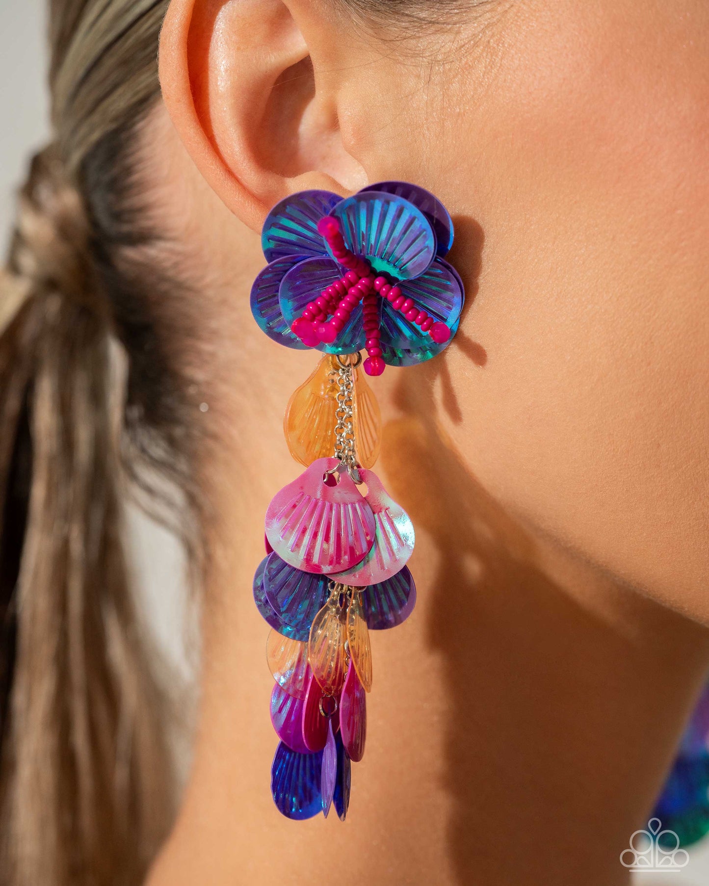 Paparazzi Earring ~ Under the Waves - Purple