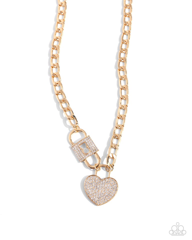 Lock Up Your Love - Gold - Paparazzi Necklace Image