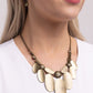 Hammered Horoscope - Brass - Paparazzi Necklace Image