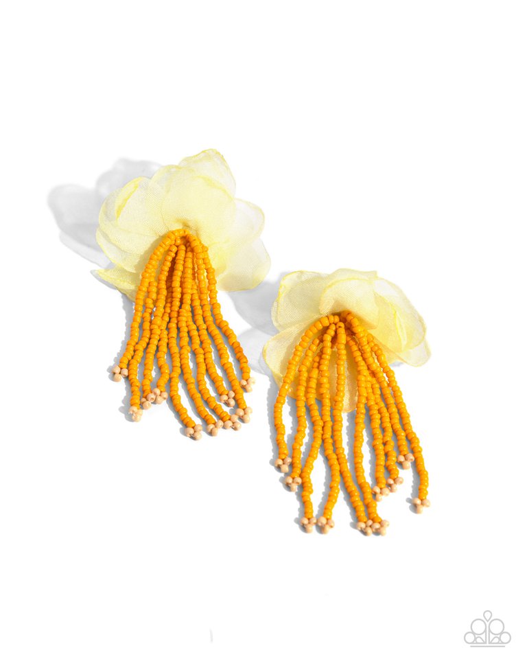 Cinderella Charisma - Orange - Paparazzi Earring Image