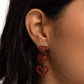 Sweetheart Succession - Red - Paparazzi Earring Image