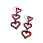 Sweetheart Succession - Red - Paparazzi Earring Image