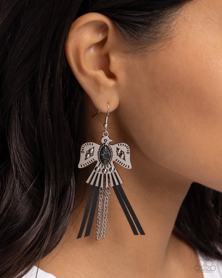 Southwestern Selfie - Black - Paparazzi Earring Image