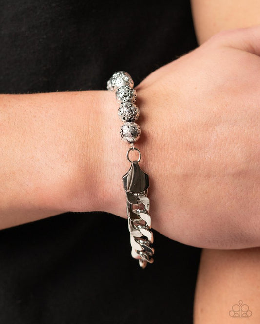 Foiled Feature - Silver - Paparazzi Bracelet Image