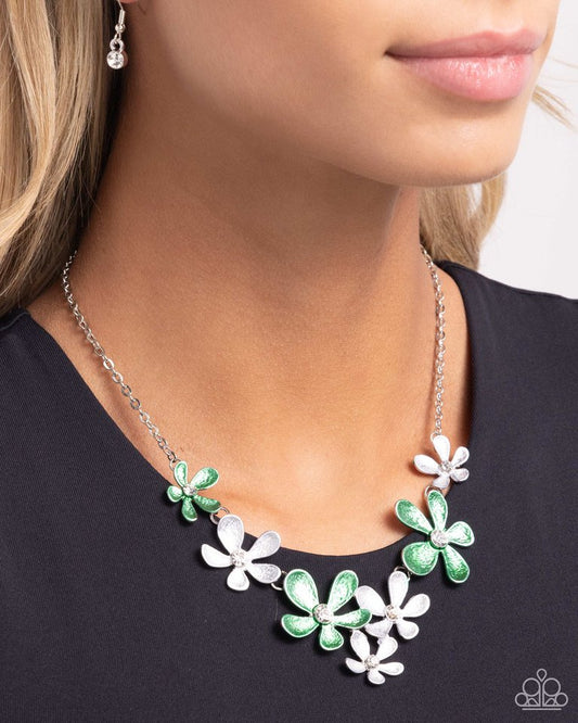 Reflective Rundown - Green - Paparazzi Necklace Image