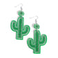 Cactus Cameo - Green - Paparazzi Earring Image