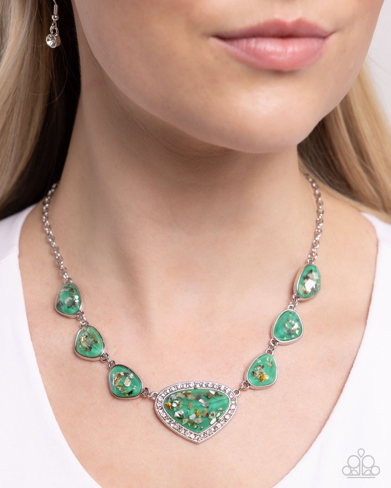 Discreet Dazzle - Green - Paparazzi Necklace Image