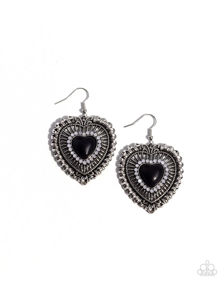 Antiqued Advocate - Black - Paparazzi Earring Image