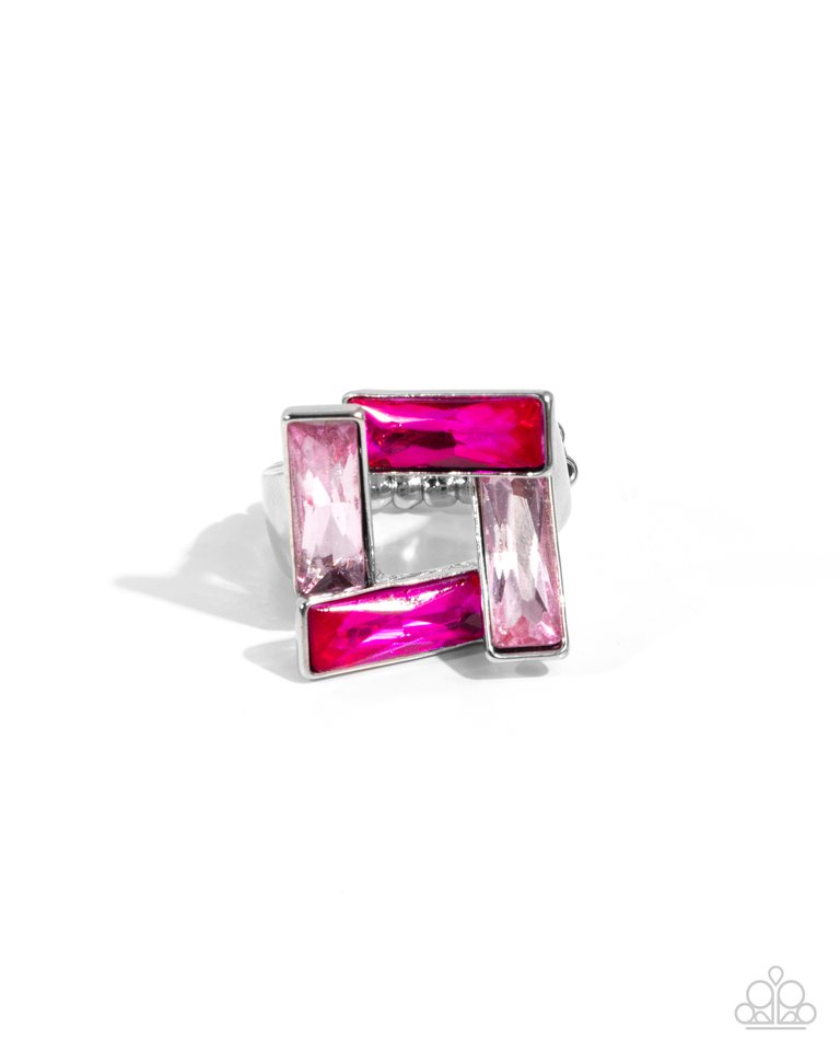 Sinuous Square - Pink - Paparazzi Ring Image